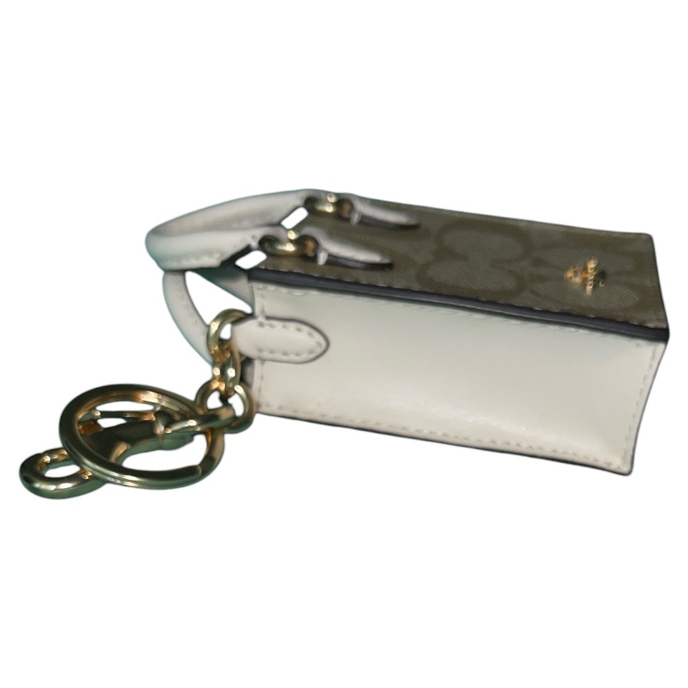 Coach Mini Tote Keychain in Tan and White NEW WITHOUT TAGS. - Picture 6 of 11